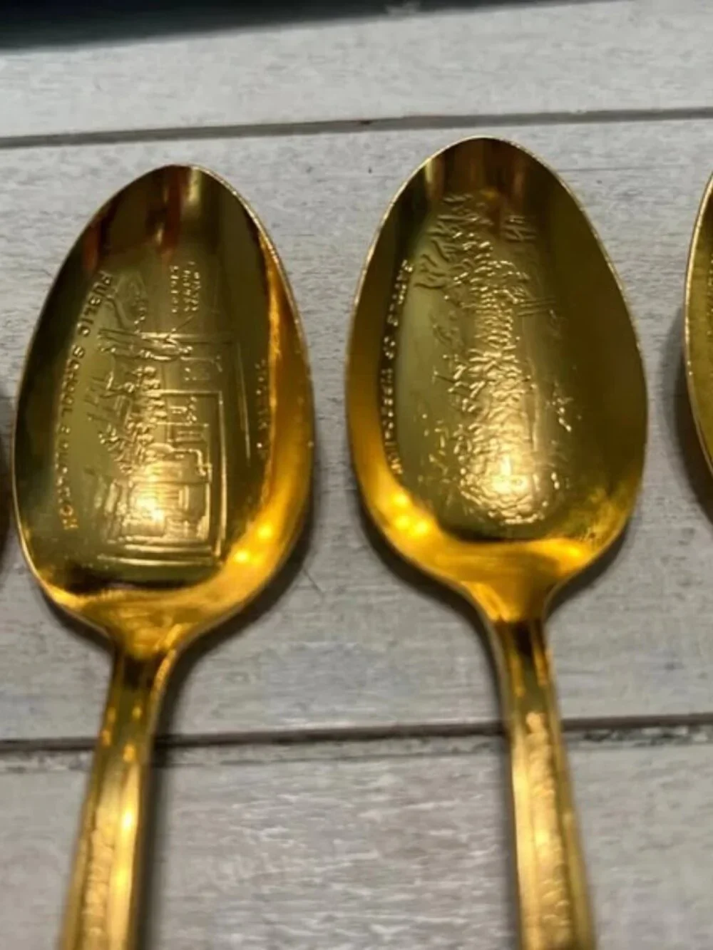Vintage Wm Rogers Mfg Co Presidential “Battle Of” Spoons Lot of 4